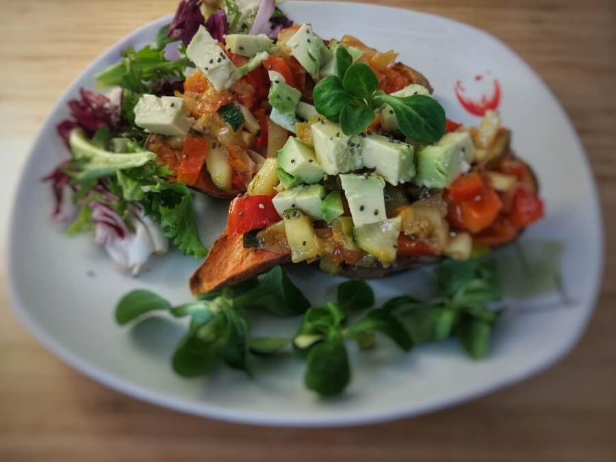 boniato con verduras